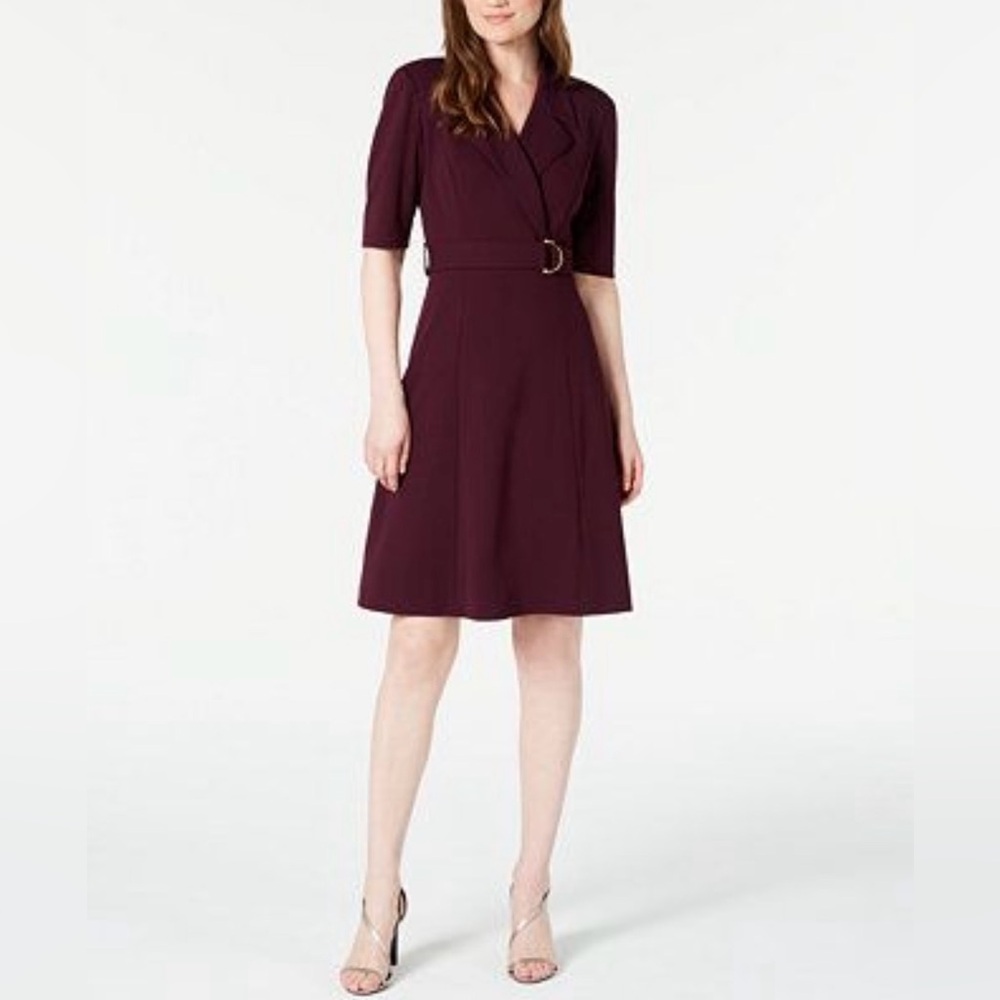 Ellen Tracy Vintage Burgundy Knit Dress - Picture 1 of 12
